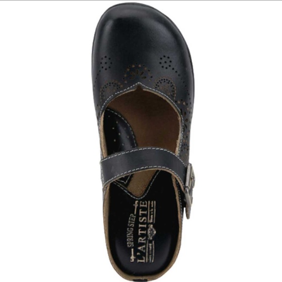 L'Artiste by Spring Step Aneria clogs in black leather. - Picture 3 of 12